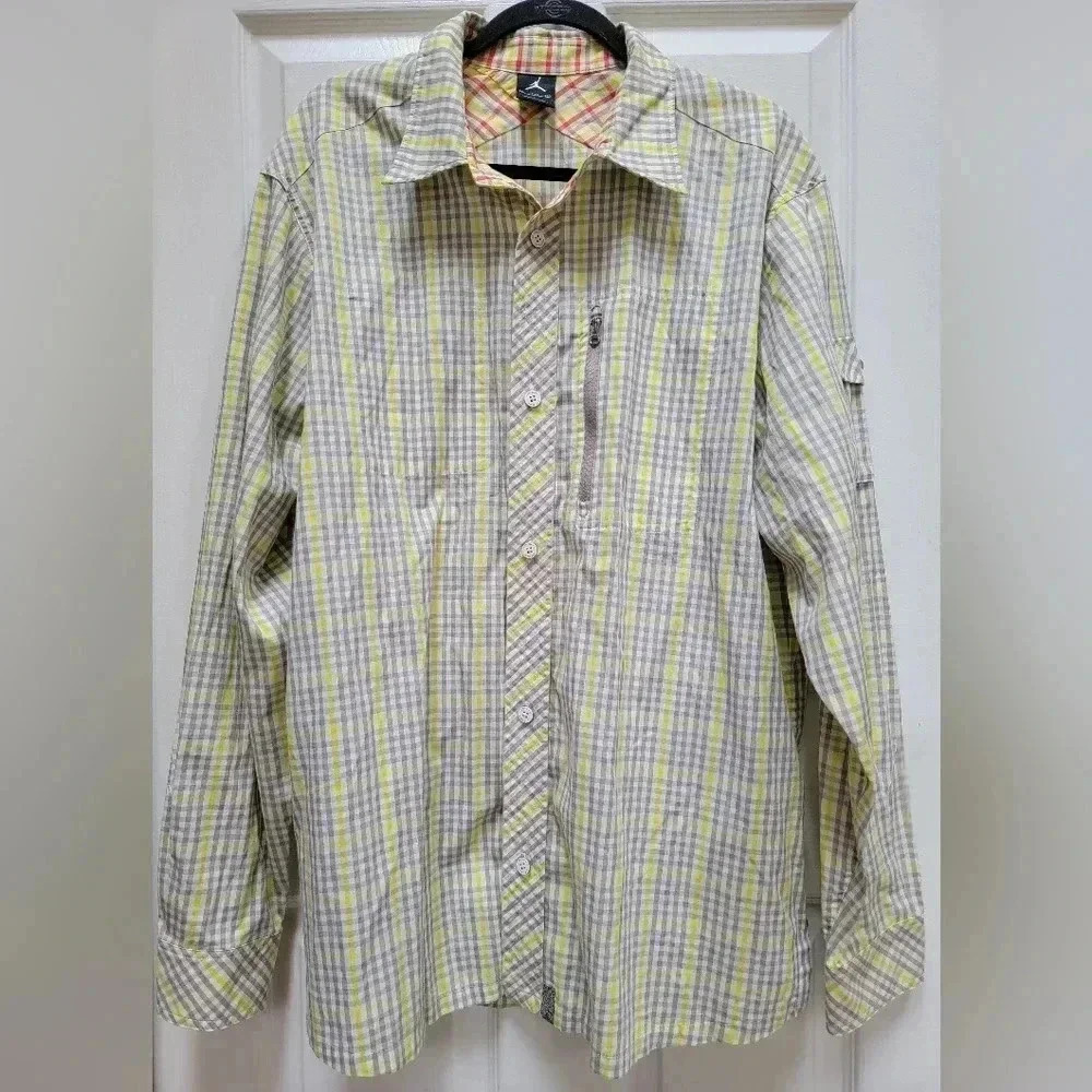 Micheal Jordan Plaid Men's Button Down Long Sleeve Collared Shirt Plus Size XXL